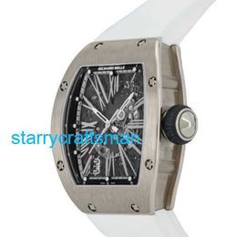 Richamills Luxury Watches Mechanical Chronograph Mills RM023 Automatic 40mm Platinum Men's Watch Band RM023 AJ WG STS7