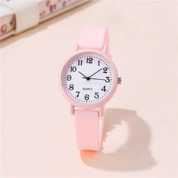 Children's watches fashion simple silicone band quartz boys girls students Watch Y240527