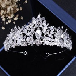 Handmade Evening Party Accessories Brand Silver Bridal Wedding Crystal Crown Rhinestone Hair Headband Headpiece Tiara Prom Pageant 166S