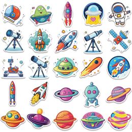 50pcs Cartoon Outer Space Planet Stickers Graffiti Creative Decoration Decals Waterproof DIY Laptop Guitar Phone Kids Toy Gift