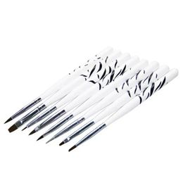 NEW 8Pcs Nail Art Brush Zebra Pattern Nail Brush for UV Gel Painting Drawing Liner Pen Manicure Nail Brushes Stripes Lines Brush