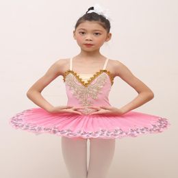 Professional Ballet Dress Pink For Girls Tutu Child Swan Lake Costume Red Children Pancake Dancewear Stage Wear 243E