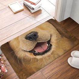 Carpets 3D Three Dimensional Bath Mat Cute Golden Retriever Puppy Gift Doormat Flannel Carpet Outdoor Rug Home Decor