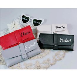 Party Favor Personalized Leather Glasses Case Custom Honeymoon Birthday Gifts Soft Wedding Bridesmaid For Gift