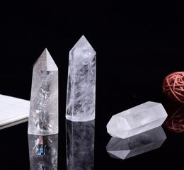 Raw White Crystal Tower Arts Ornament Mineral Healing wands Reiki Natural sixsided Energy stone Ability quartz pillars5370480