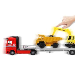 Diecast Model Cars 1 64 alloy engineering trailer models rescue trailer toys excavator dump truck toys wholesale S2452744