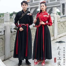 Stage Wear Adult Men Women Ancient Chinese Costume Hanfu Festival QERFORMANCE Folk Dance Traditional Couples Dress 225L