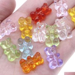 Charm Bracelets Chongai 20Pcs Vertical Hole Cute Gummy Bear For Necklace Bracelet Earrings Jewelry Diy Findings Resin Bears Christma Dhguj