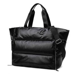 Shoulder Bags Winter Large Capacity Tote Bag for Women Waterproof Nylon Space Pad Cotton Feather Down Big Female Handbags 1213 263z