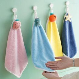 Towel Hanging Coral Velvet Hand Towels Kitchen Bathroom Bath Wipe Lazy Thickening Absorbent Cartoon Quick Dry Handkerchief Supplies