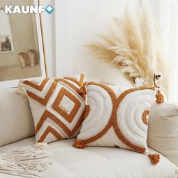 Pillow KAUNFO Modern High Quality Decorative Pillows Covers Tufted Lamb Sofa Cover Throw Cases 45x45cm