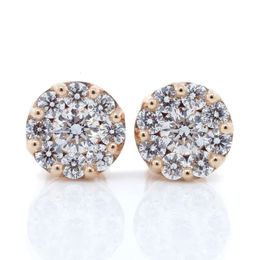 Fast Shipping 14K Solid Gold Earrings Iced Out 1 CT Round Brilliant Cut Lab Grown Diamond Fine Jewellery Earring