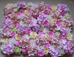 Decorative Flowers Spring Artificial Silk Rose Hydrangea Flower Wall Wedding Background Decoration Road Lead Eid Decorations For Home