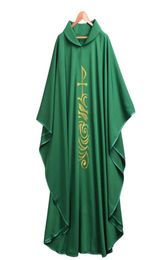 Holy Religion Clergy Green Catholic Church Robe Priest Chasuble Celebrant Roll Collar Vestments Cosplay Costumes 3 Styles4098194