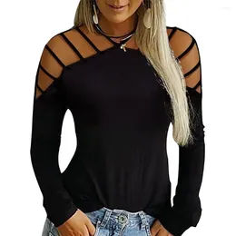Women's Polos 2024 Fashion Sexy Women Autumn Shirts Off Shoulder Long Sleeves Round Neck Loose Casual Tops