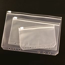 5pcs lot A5 A6 A7 Files Holder Standard Transparent PVC Loose Leaf Pouch with Self-Styled Zipper Filing Organiser Product Binder 219U