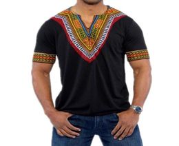 2019 Europe and America Fashion African National Wind Print Vneck Short Sleeve TShirt Tops Men039s Tops Tshirt1211690