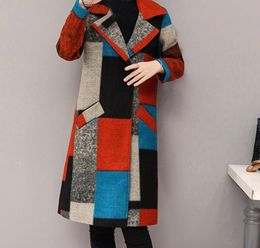 2019 Coat Women Wool Plus Size Autumn Winter Thickening Fashion Vintage Elegant Print Lapel Coat Cashmere Woollen Winter8004835