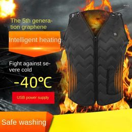 Hunting Jackets Electric Vest Outdoor Warm Fast Smart Clothes Autumn And Winter Men Women Charging Heating V-neck Down
