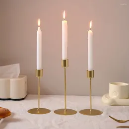 Candle Holders 1Pcs Modern Metal Candlestick WeddingCandle Stand Exquisite Christmas Desktop Party Decor ForHome Office