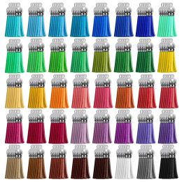 40pcs Leather Keychain Tassels Bulk for Crafts Keychains Supplies Acrylic Keychain Blanks Charms Earrings Bracelets and Jewellery