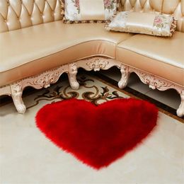 Carpets Carpet Bedroom Floor Mat Love Heart Rugs 70 90cm Artificial Wool Hairy Faux Fur Rug Soft Living Room