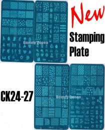 NEW 4 Style XL Full Anime Designs Nail Stamping Plate Nail Art Stamp Image Plate Metal Stencil Template Transfer Polish CK24 274903172