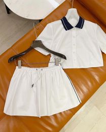 Work Dresses Women's Skirt Set Elegant For Women 2024 Female Dress Woman 2 Pieces Suit Mini Casual Polo Suits