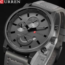 Fashion Quartz Watch Men Watches CURREN Male Clock Analogue Sport Mens Wristwatch Casual Relogio Masculino Leather Dropshipping 1912