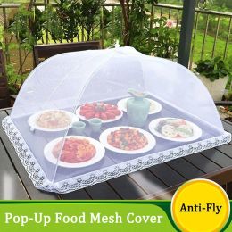 Food Mesh Cover Folding Food Cover Tent Dome Net Umbrella Picnic Kitchen Mesh Anti Fly Mosquito Umbrella Kitchen Gadgets