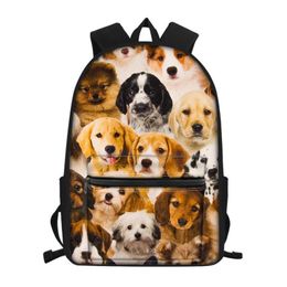 School Bags Cute Puppy Dog 3D Print Kids Backpack For Girls Boys Student Satchel Bag Children's Orthopaedic Backpacks Mochila Infan 240w