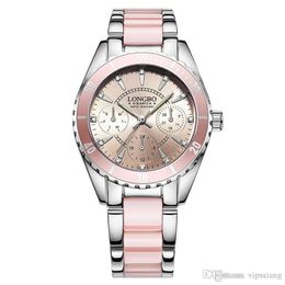 Luxurious Brand Fashion Quartz dive Watch Pink Women Diving Ladies False Ceramic strap Watches Waterproof high quality sports Wristwatc 231V