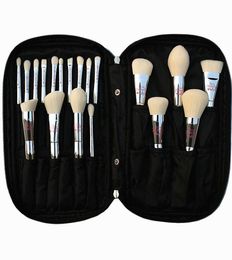 Professional 19pcs Makeup Brush Set Live Beauty Fully Silver Cosmetic Brushes Kit with Bag Face Eyes Make Up Collection Tools6709906