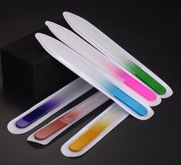 Colourful Glass Nail Files Durable Crystal File Nail Buffer NailCare Nail Art Tool 14cm for Manicure UV Polish Tool MJ115615905