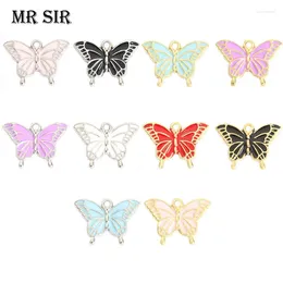 Charms 10pcs Cute Colourful Butterfly Enamel Insect Moth Animal Pendant DIY Earrings Necklace Bracelet Alloy Jewellery Accessories