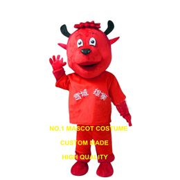 Custom red devil cow mascot costume wholesale for adult man anime cartoon AD cheap costumes carnival fancy dress suit 3425 Mascot Costumes