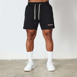 Mens outdoor running basketball training shorts track and field black jogging 5 point cotton pants gym exercise fitness 240527