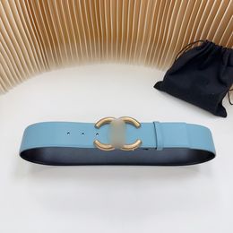 High Quality Designer Luxury Double Sided Over Thousand Belt Simple And Generous Womens Light Luxury Belt AAA Quality Status Symbol Luxury Mens Belt Haze Blue C110