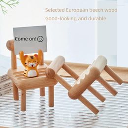 Decorative Figurines Phone Stand Adjustable Tilt Angle Beech Wood Small Stool