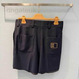Marca de designer de shorts femininos Shenzhen, roupas européias de ponta, remendo de bordado de cartas, shorts, calças+calças compridas 8114