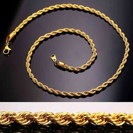 Halskette Twist-Kette Titanium Stahl Herren trendy einfache Edelstahl-Stähle Hip-Hop Halsketten Schmuckketten Geschenk Bulk 251r