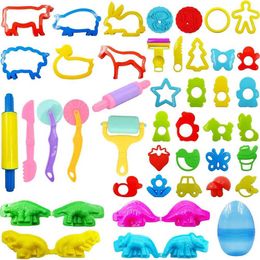 Clay Dough Modelling Childrens cartoon dinosaur fruit roller cutter scissors dough accessories plastic Moulds early education toys game tools WX5.26