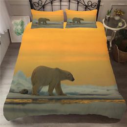 Bedding Sets MEI Dream Polar Bear 3d Set Comforter Sunset View Duvet Cover Animal Printed Bedclothes