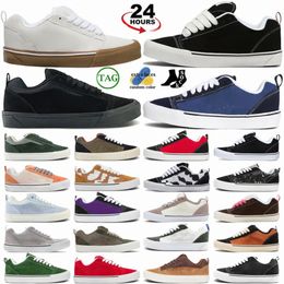 Sneaker Shoes Casual Skool Sneakers Knu Off Black White Gum Navy Triple Purple Green Yellow Mega Check Red Sorbet Pastel Pink Charcoal GyMV#