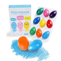 Crayon Solid egg shaped crayons are non-toxic and washable for childrens painting WX5.23 W2XD