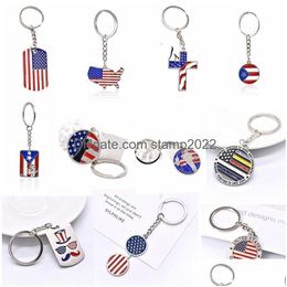 Other Festive Party Supplies Usa Flag Keychain Metal America Us Key Chain Trump Keychains Keyring Drop Delivery Home Garden Dhcpk