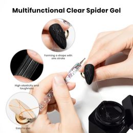 CHUNSU 5ML Semi-solid Nail Art Spider Gel 3In1 No Wipe DIY Creative Wire Drawing Liner Clear Nail Gel Magic Powder Manicure Tool