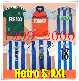 1999 2000 Deportivo de la Coruna Retro Soccer Jersey 99 00 Deportivo la Coruna Valeron Makaay Bebeto Bitinho Classic Vintage Football camisa em casa