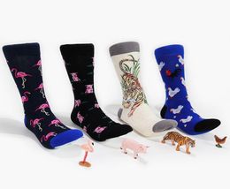 Mens socks Women animal Flamingo Dog pig Novelty Sock combed cotton funny Socks Men039s big size crew socks 2pcs1pairs1612512