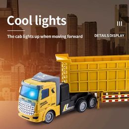 Diecast Model Cars Electric/RC Car Wireless remote control semi-trailer heavy-duty truck container trailer simulation model car toy S2452744